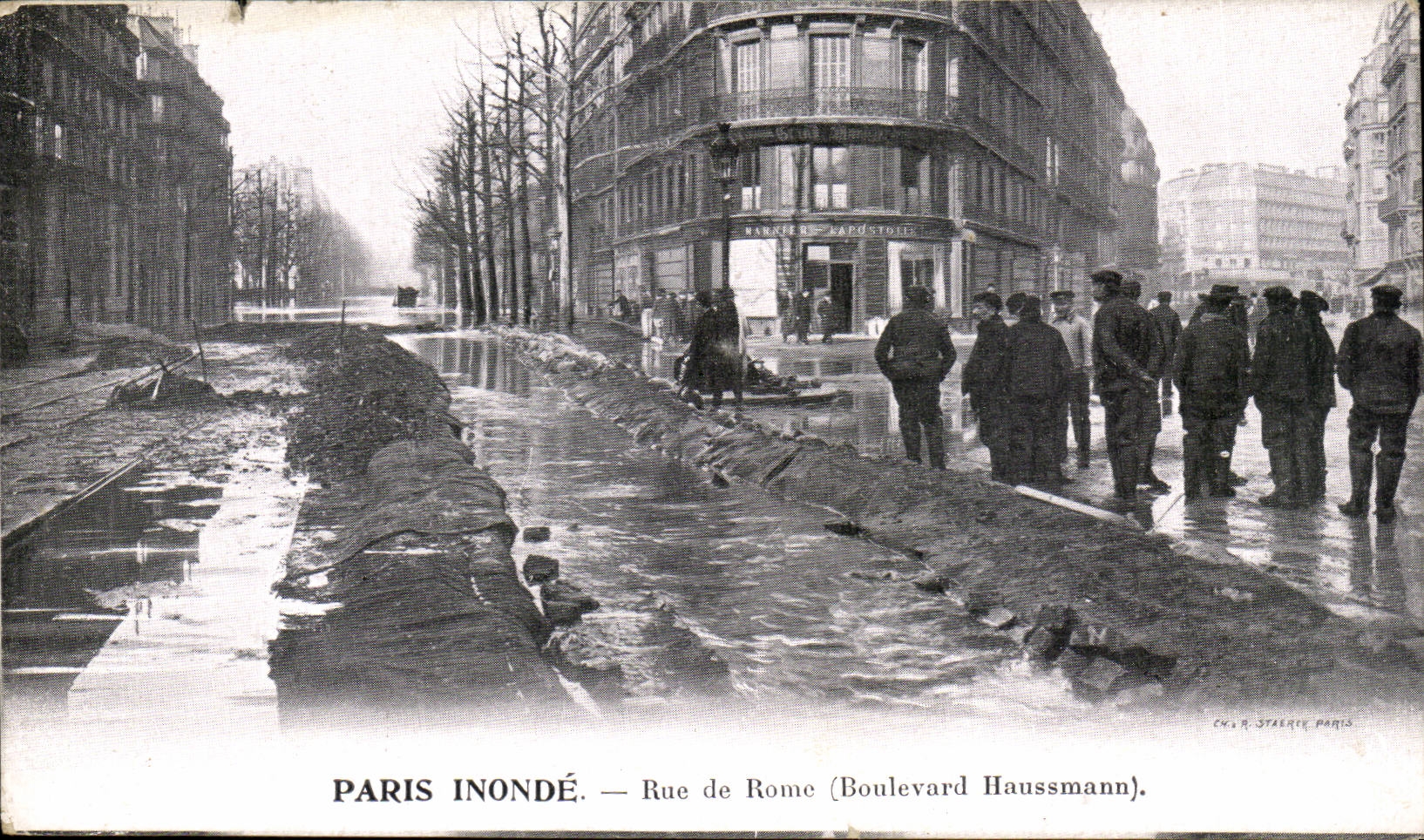 Paris CPA Rue de Rome (boulevard Haussmann)