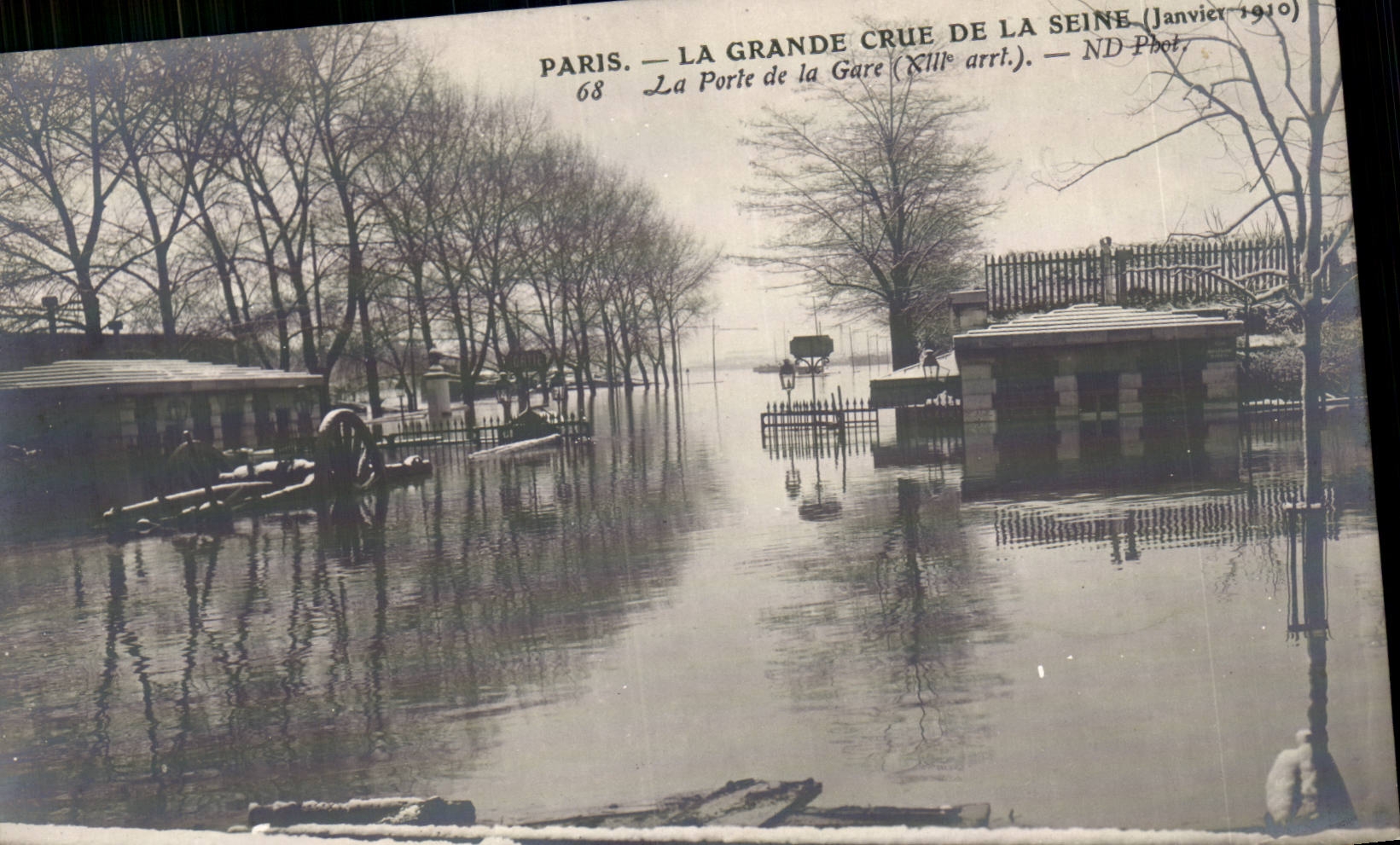 Paris 13 - Crue de la Seine - Paris Inonde - janvier 1910 - La Porte de la Gare - CPA 