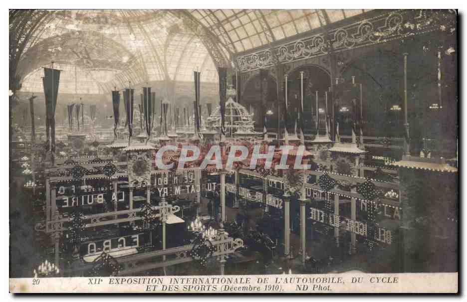 Paris - XII Exposition Internationale Du L'Automobile Du Cycle et des Sports Decembre 1910 - CPA 