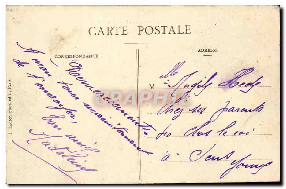 La Crue de la Seine (Enero 1910) — La Marine de Guerre va en ayuda de los afectados — J. H. — Reverso