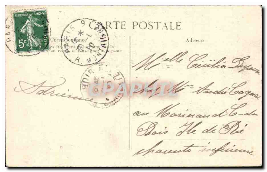 Inundación del Sena — París, Rue Félicien David — editor B.P.D. n° 27499 — Reverso