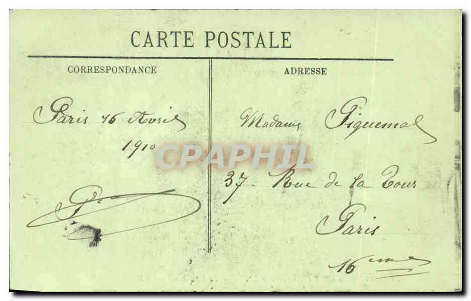 Paris - 16 - La Grande Crue de la Seine Janvier 1910 - Le Pont Royal - CPA  — Back