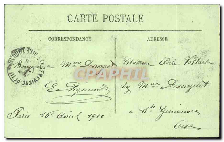 Paris - 15 - La Grande Crue de la Seine Janvier 1910 - Le Quai de Grenelle - CPA  — Rückseite