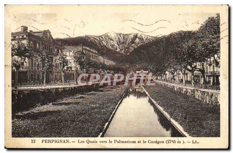 Perpignan CPA Les quais vers le palmarium et le CAnigou 