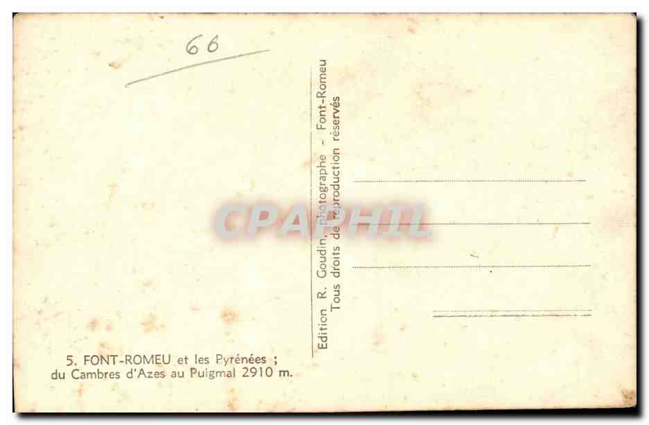 Font Romeu CPA CAmbres d'Aze au Puignal — Rückseite