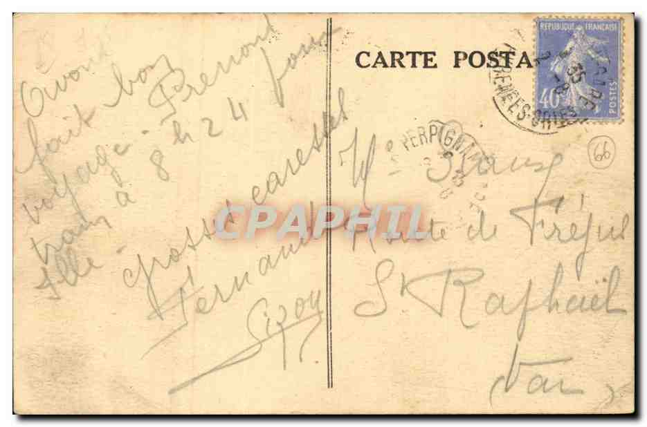 Perpignan CPA Le Palmarium et le CAnigou — Rückseite