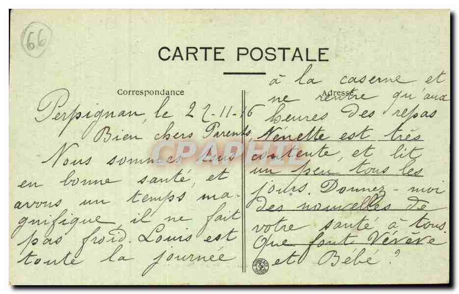 Perpignan CPA Le CAstillet la Basse et le pont — Rückseite