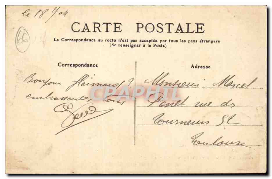 Perpignan CPA Cour de la mairie (ancienne loge) — Rückseite