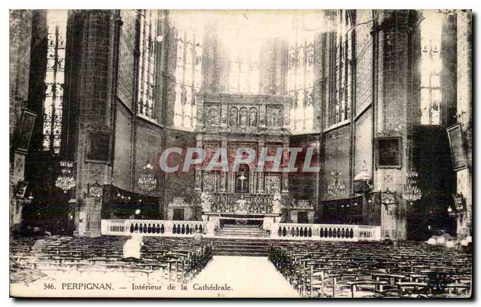 Perpignan CPA Interieur de la cathedrale