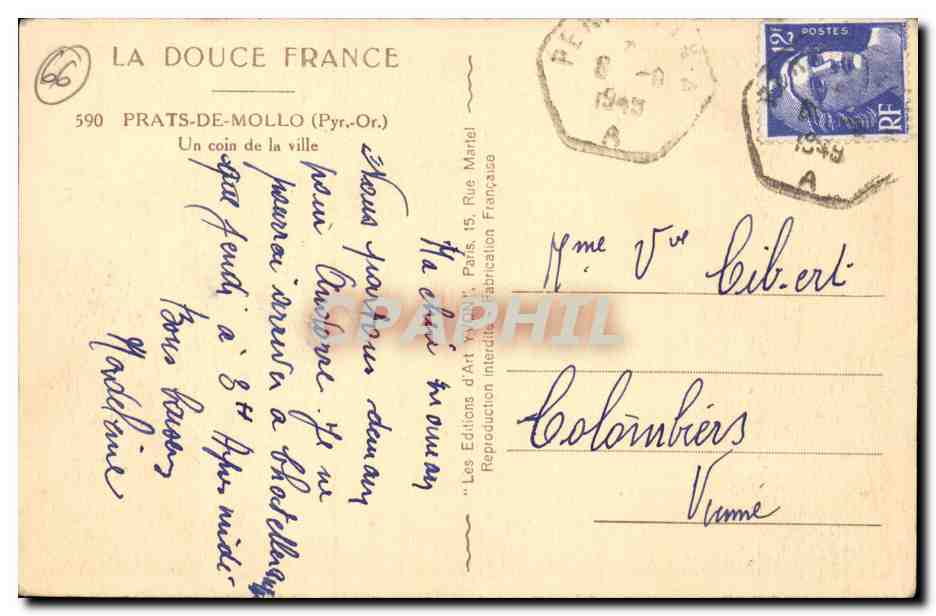 Perpignan - Prats de Mollo - Un Coin de la Ville - CPA  — Rückseite