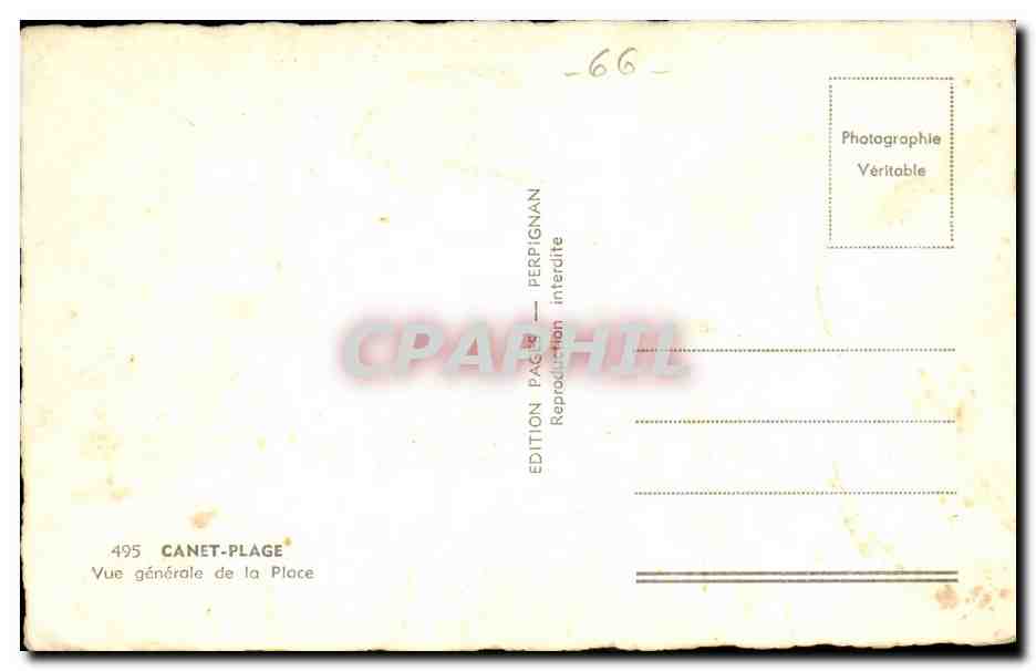 Carnet Plage - Vue sur la Place - CPA  — Rückseite