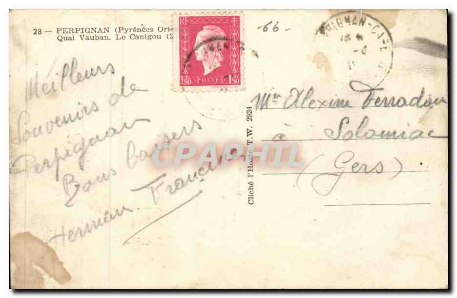 Perpignan - Quai Vauban Le Canigou - CPA  — Rückseite