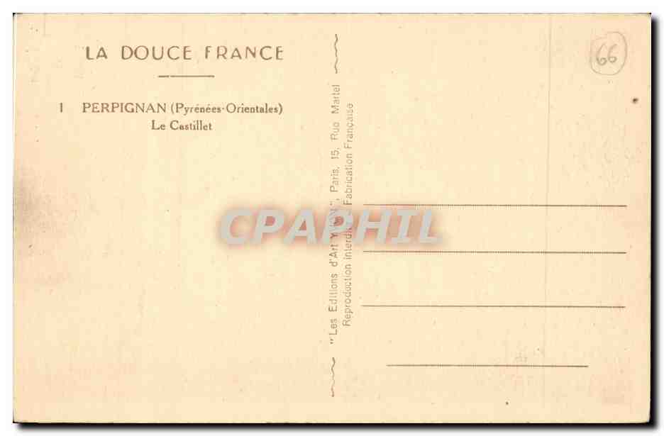 Perpignan - Le Castillet - CPA  — Rückseite