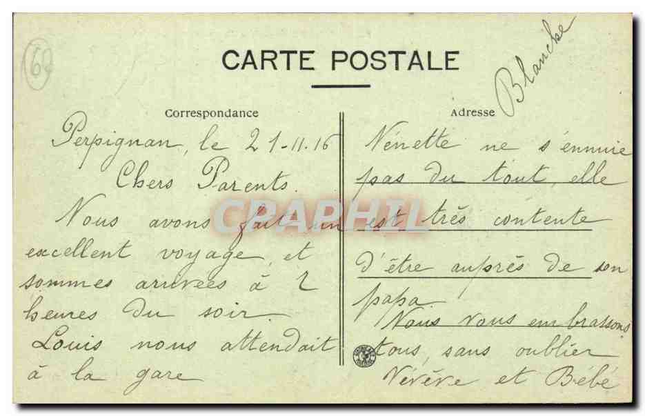 Perpignan - Vue Panoramique sur les Quais CPA  — Rückseite