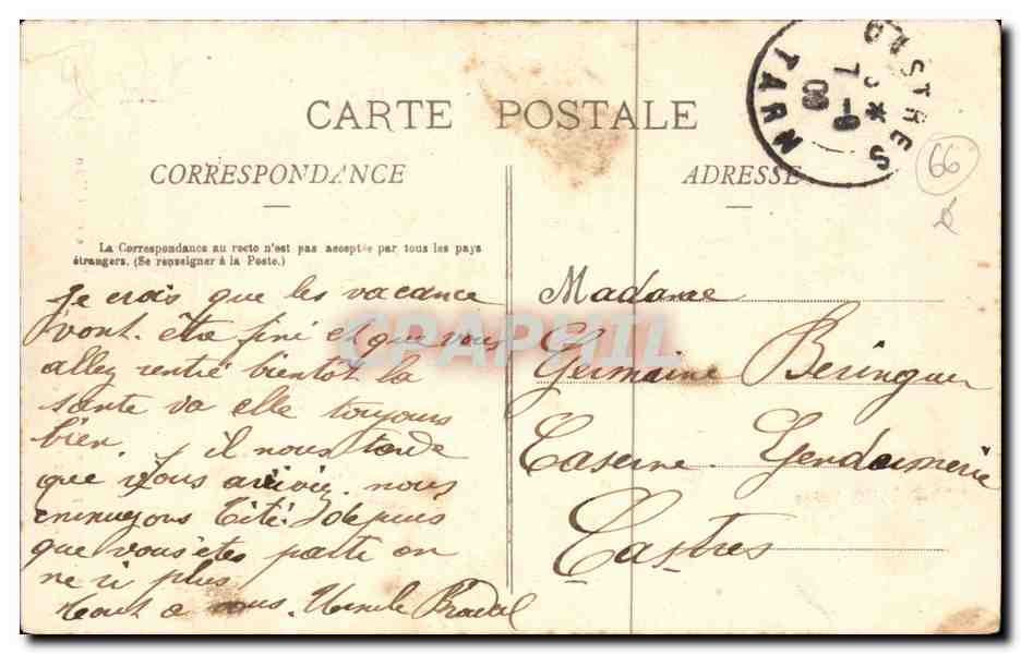 Perpignan - Porte Notre Dame Castillet en 1835 CPA  — Rückseite