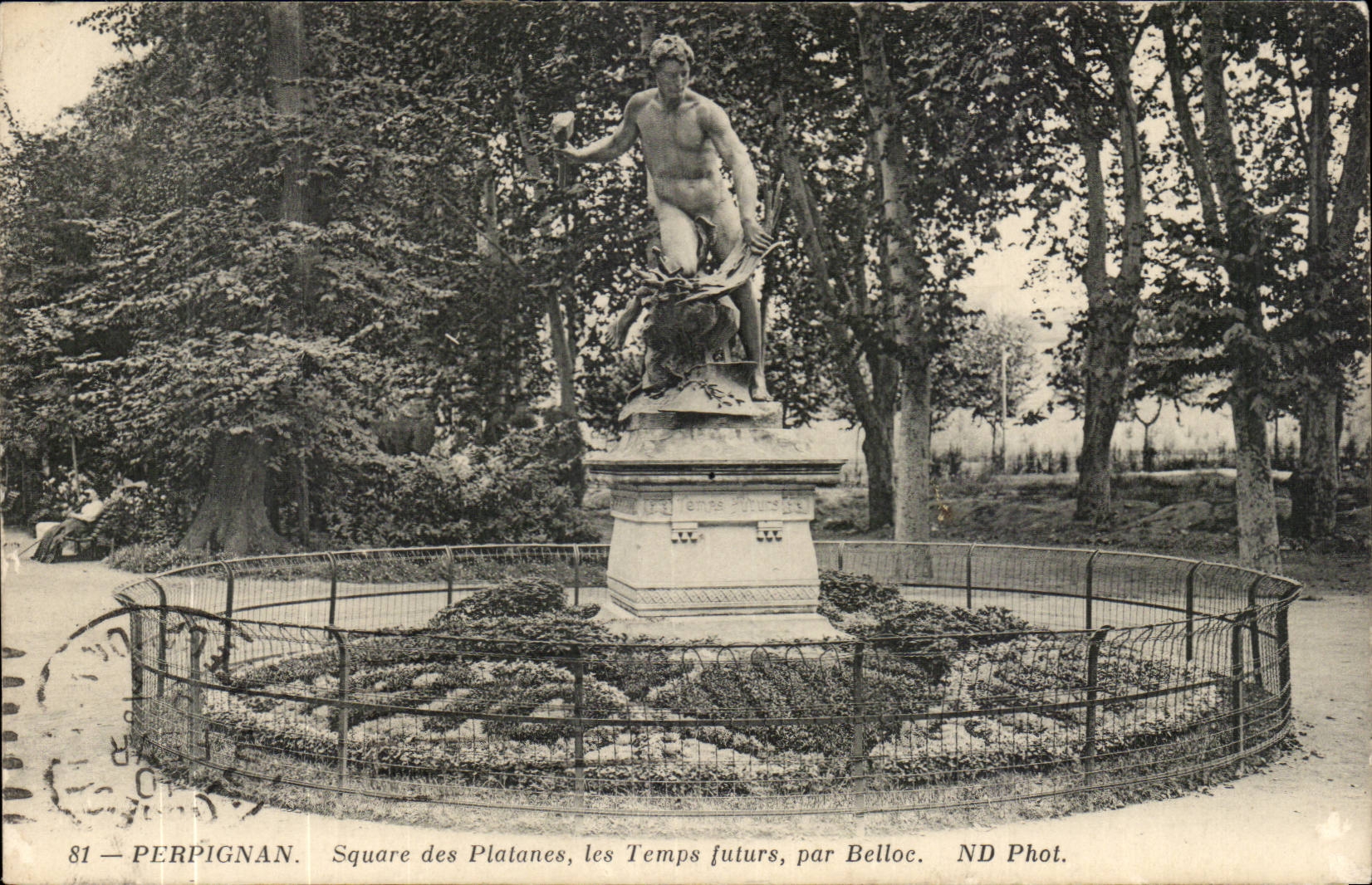 Perpignan - Square des Plantanes les Temps future par Beloc CPA 