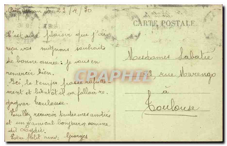 Perpignan - Vue Generale et le Canigou CPA  — Rückseite