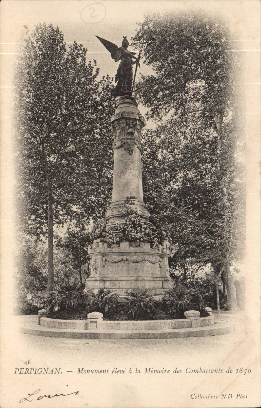 Perpignan - Monument eleve a la Memoire des Combattants de 1870 CPA 