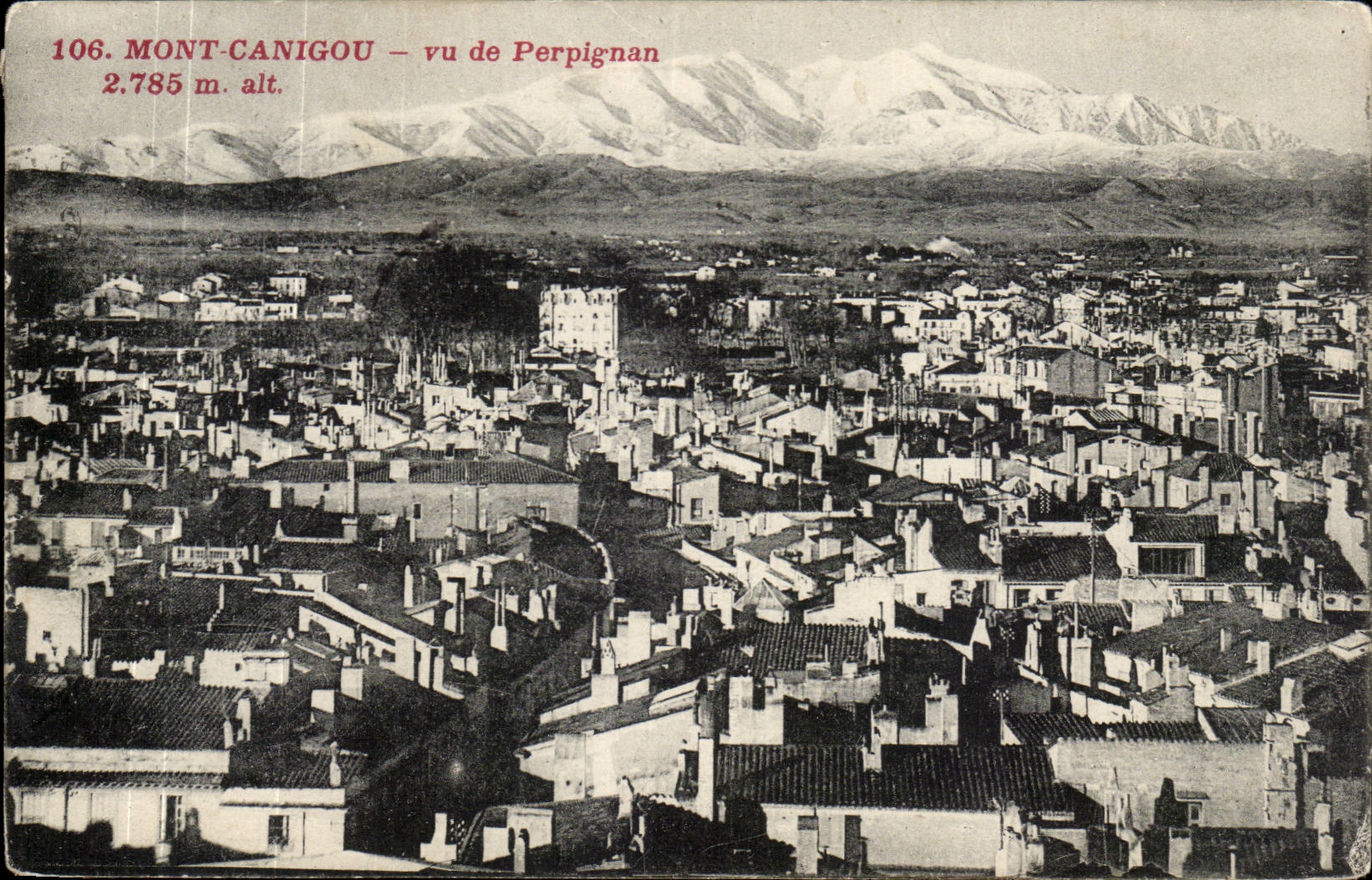 Mont Canigou - vu de Pepignan 2785 m alt CPA 
