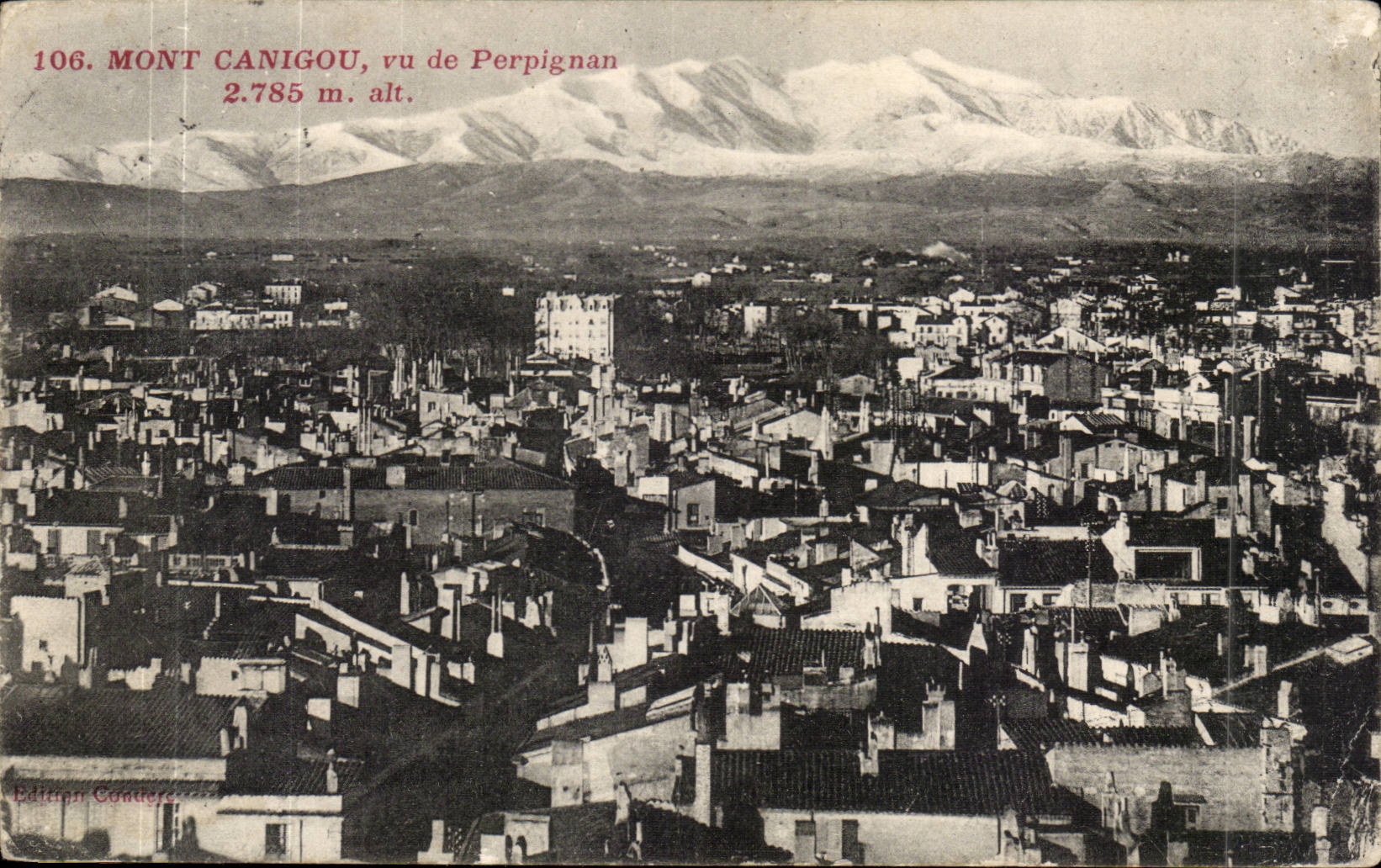 Mont canigou - vu de Perpignan 2785 m alt - CPA 