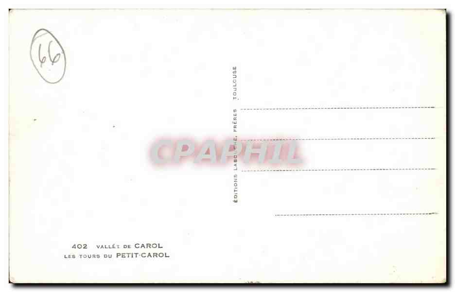 Vallee de carol - Les Tours du Petit Carol - CPA  — Back