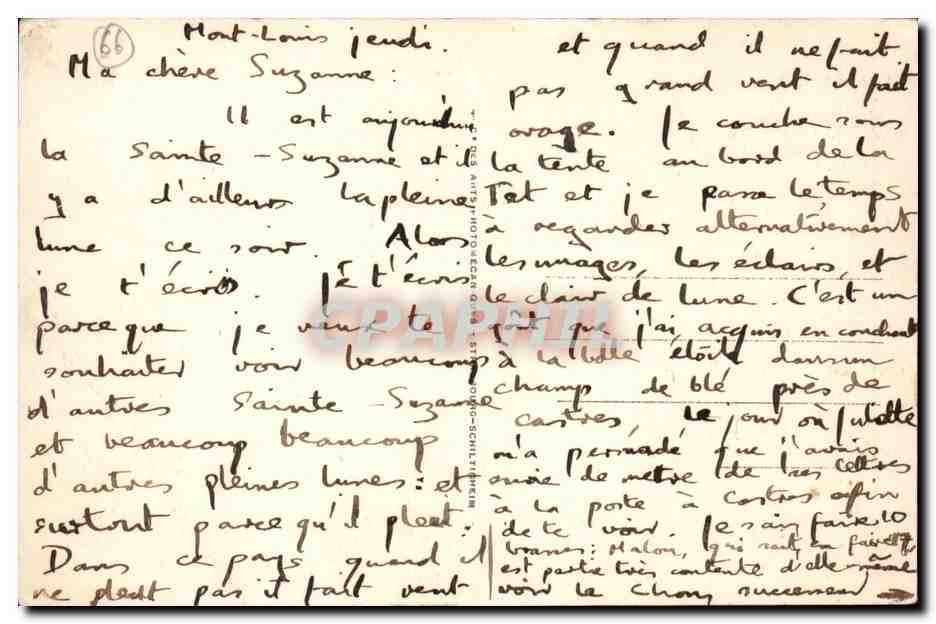 Mont Louis - Grande Rue et Poste de Village - CPA  — Rückseite