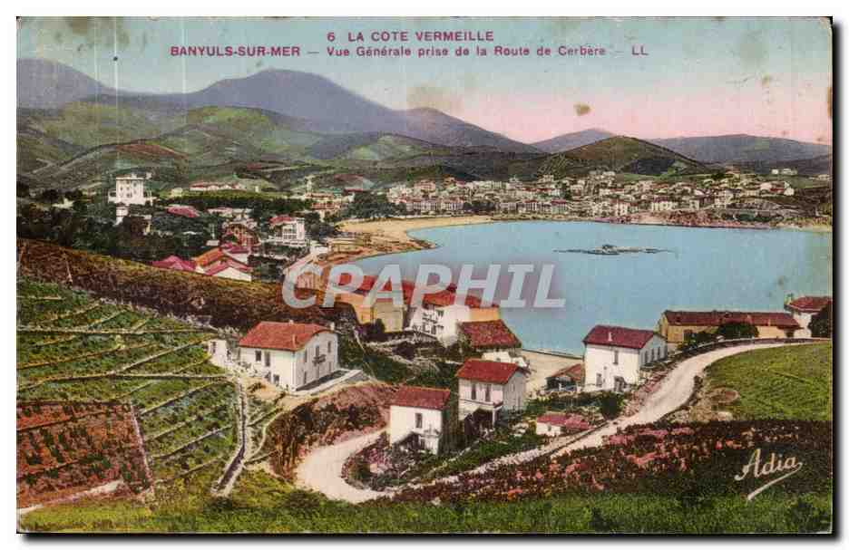 Banyuls sur Mer - Vue Generale prise de la Route de Cerbere - CPA 