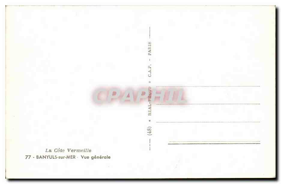 Banyuls sur Mer - Vue Generale - CPA  — Rückseite