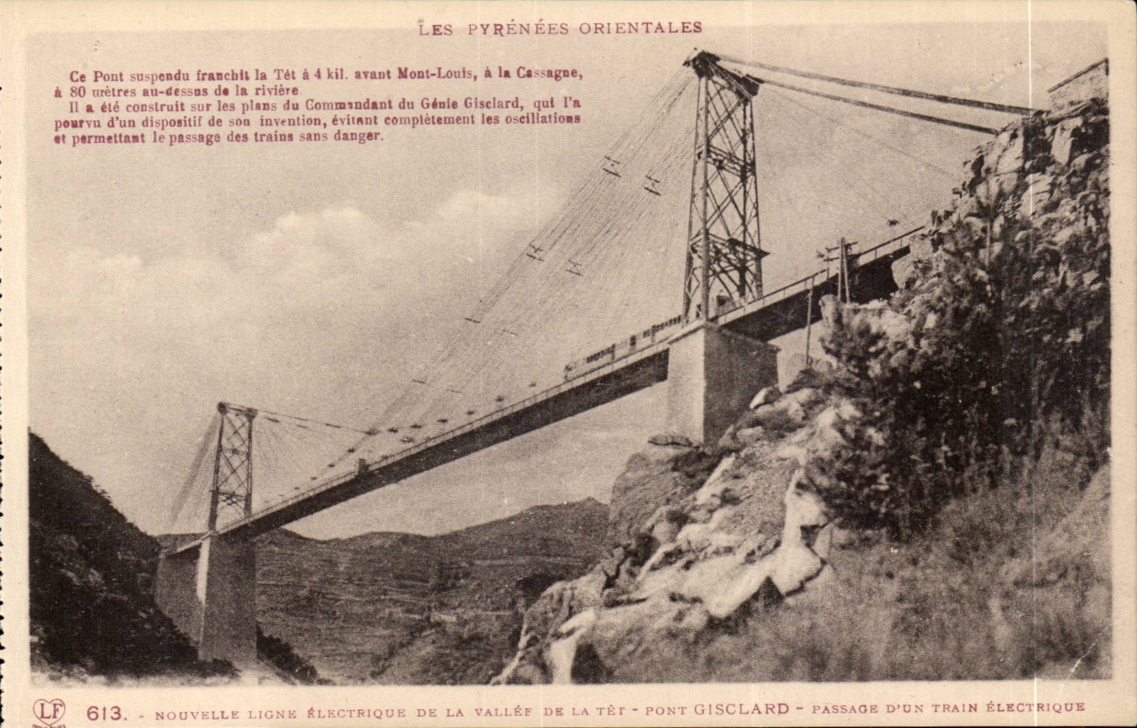 CPA Nouvelle ligne electrique de la vallee de la Tet Giscalrd Passage d'un train electrique