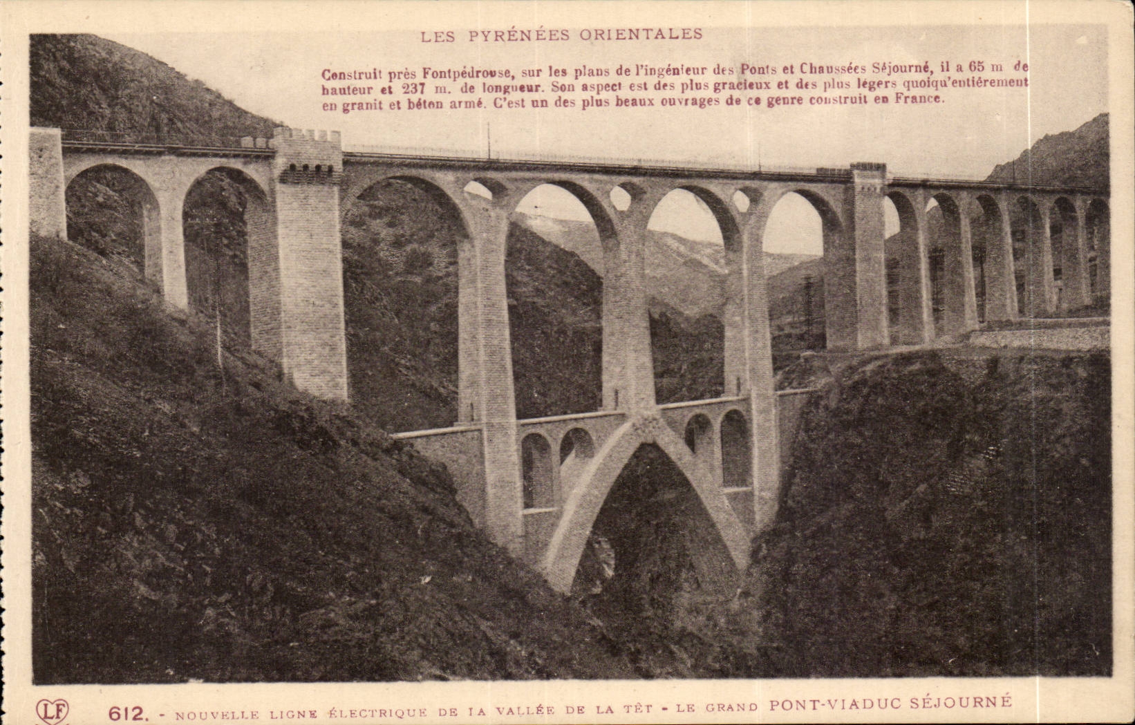 CPA Nouvelle ligne electrique de la vallee de la Tet Le grand pont viaduc sejourne