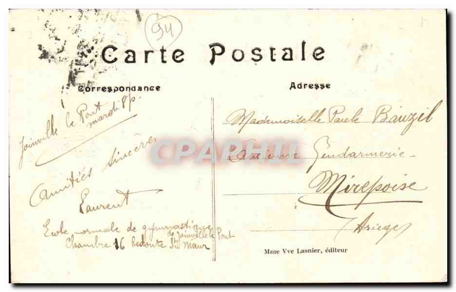 CPA Ecole normale de gymnastique et d'escrime de Joinville le pont Equilibre en haut de l'octogone  — Back