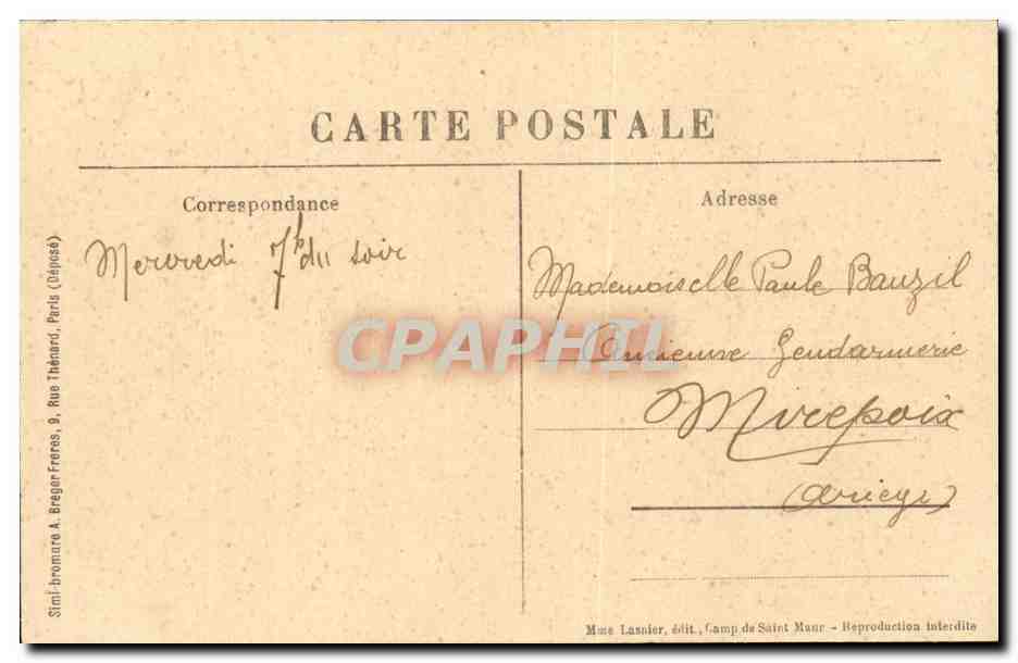 CPA Ecole normale de gymnastique et d'escrime de Joinville le pont Redoute de la Faisanderie Assaut du mur de rempart — Back