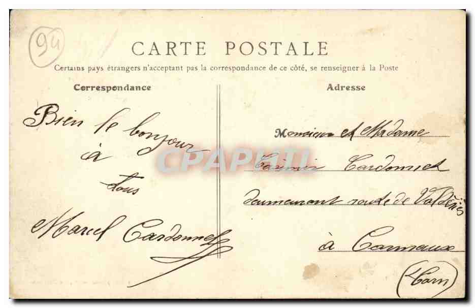 Le Perreux CPA La mairie — Rückseite