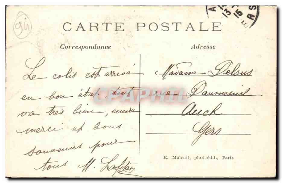 Le Perreux CPA La Marne pres de horizon la mairie et l'eglise — Rückseite