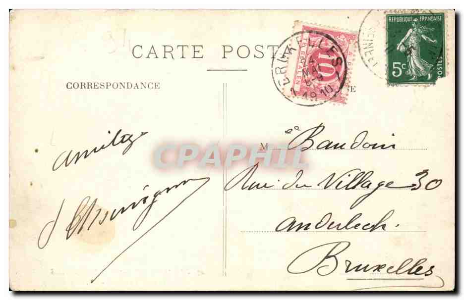 La Varenne Chennevieres CPA qaui de la Varenne — Rückseite
