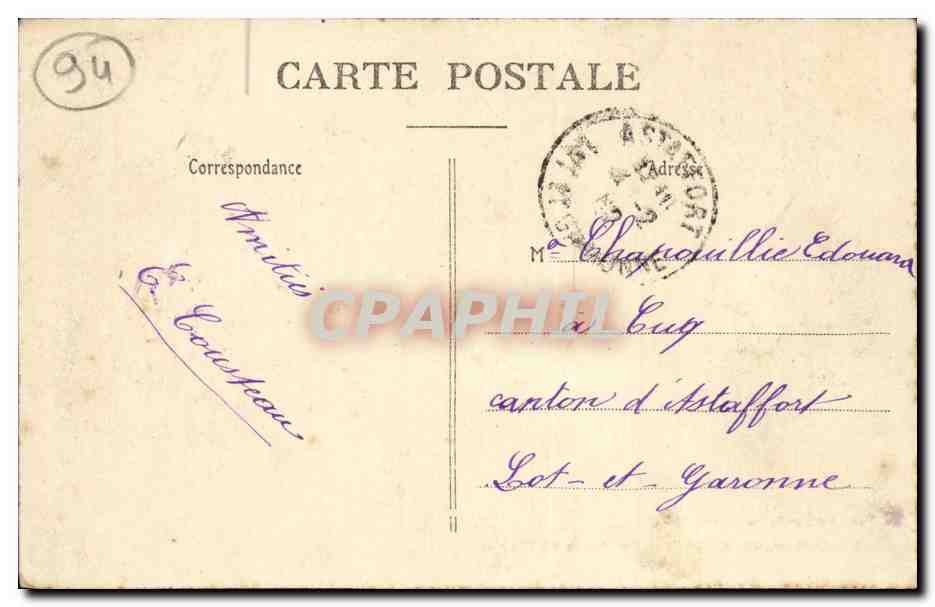 Villeneuve Saint Georges CPA Les bords de l'Yerres — Back