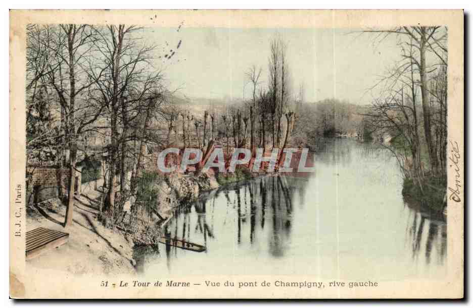 Le Tour de Marne CPA Vue du pont de Champigny Rive gauche
