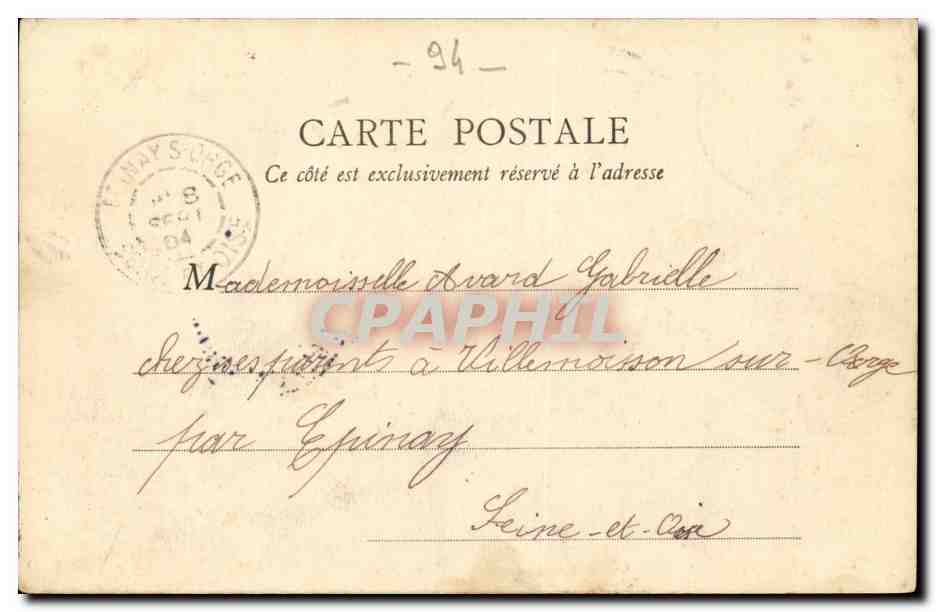 Le Tour de Marne CPA Le pont de Chennevieres — Rückseite