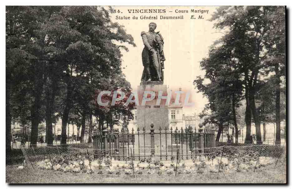Vincennes CPA Cours Marigny Statue du General Daumesnil