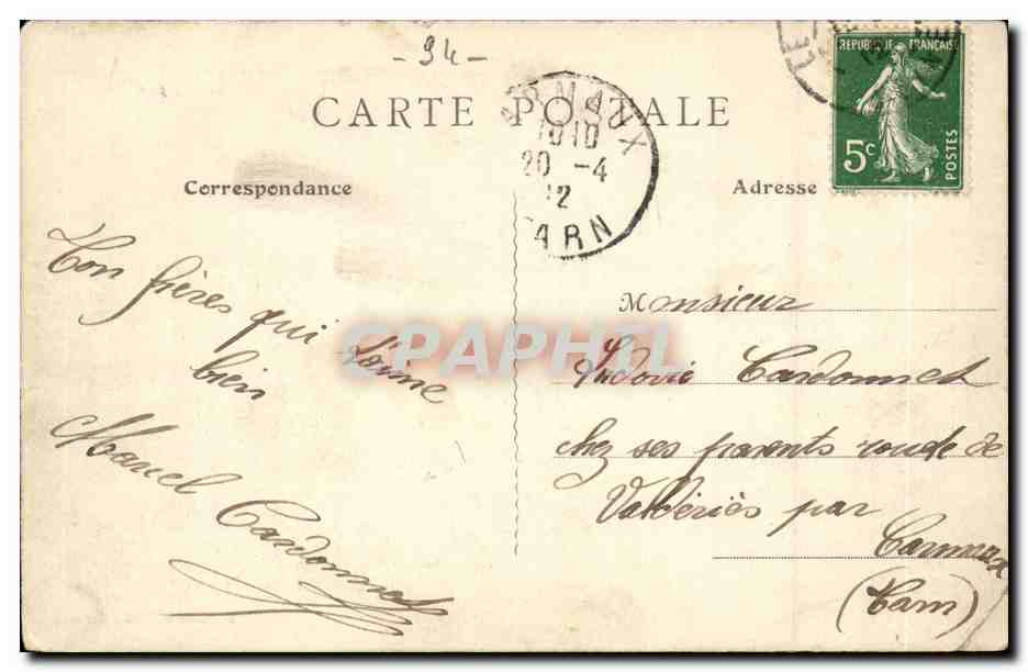 Le Perreux CPA Place de la Republique Avenue Ledru Rollin — Rückseite