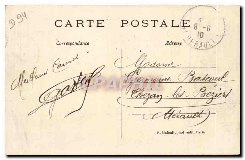 Charenton St Maurice CPA Vue generale de l'asile des alienes — Back