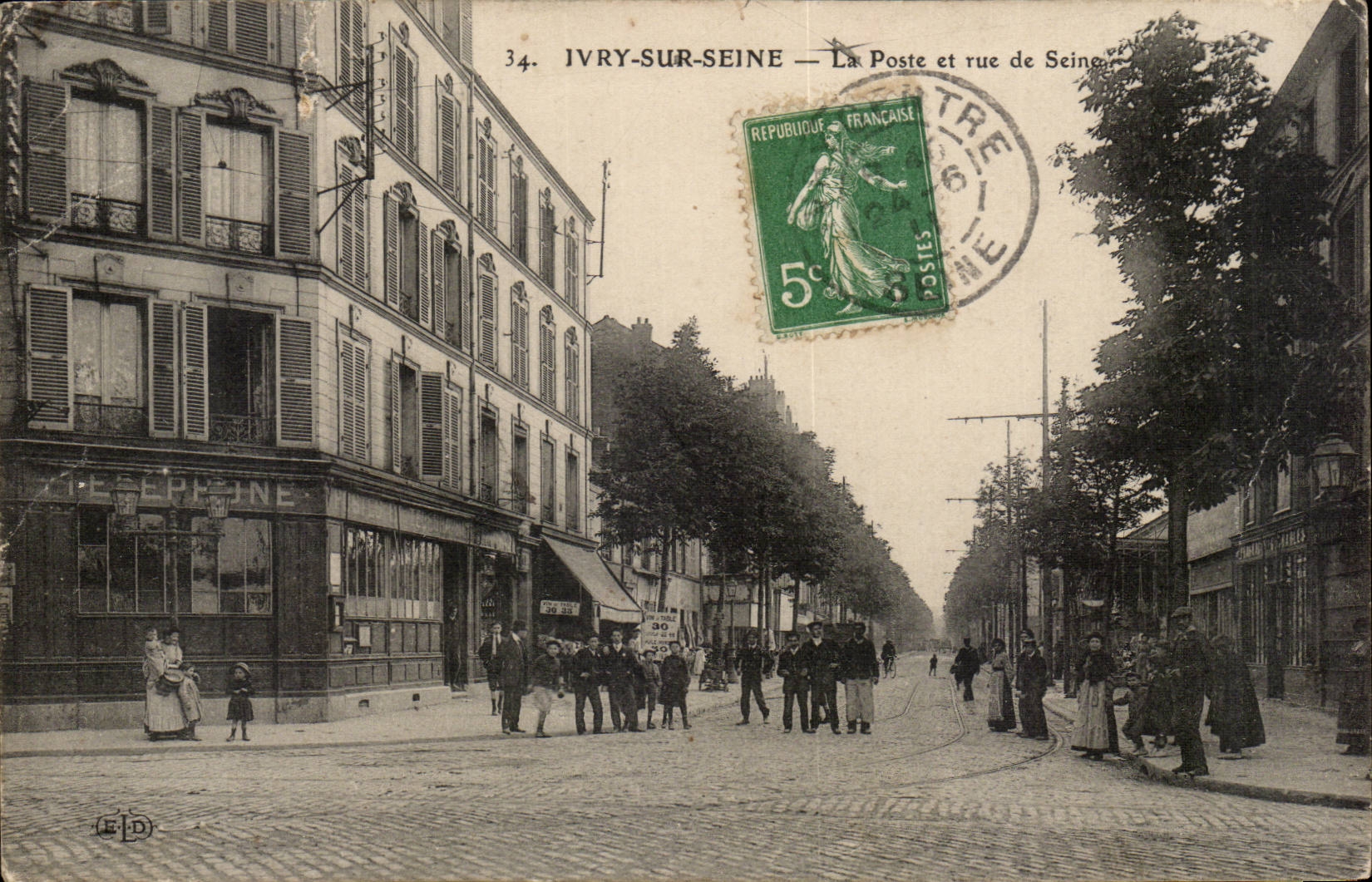 Ivry sur Seine CPA La Poste et rue de Seine