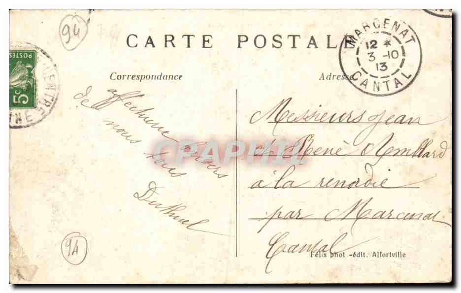 Alfortville CPA vue generale vers Maisons Alfort (ballon dirgeable) — Rückseite