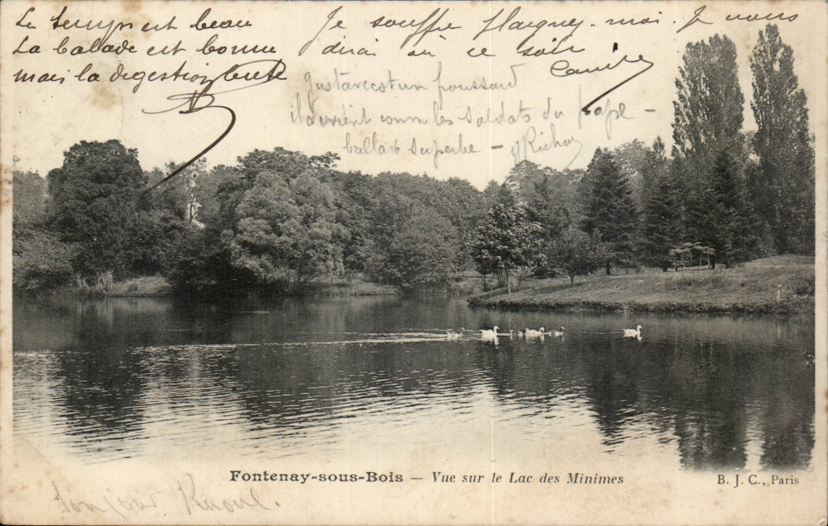 Fontenay sous Bois CPA Vue sur le lac des Minimes