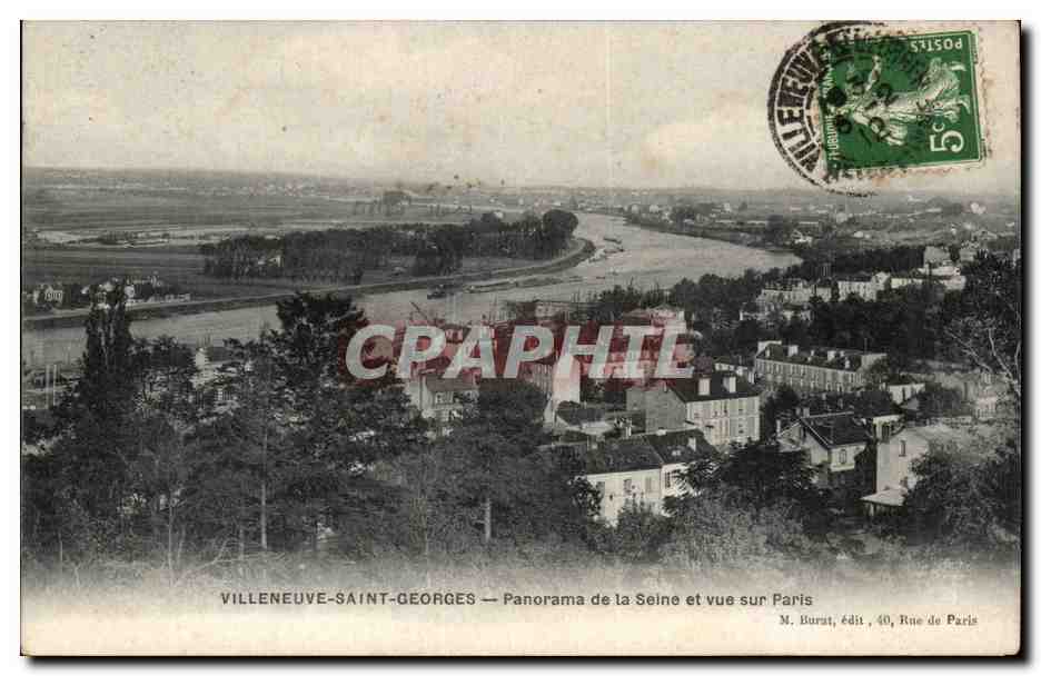 Villeneuve Saint Georges CPA Panorama de la Seine et vue sur Paris