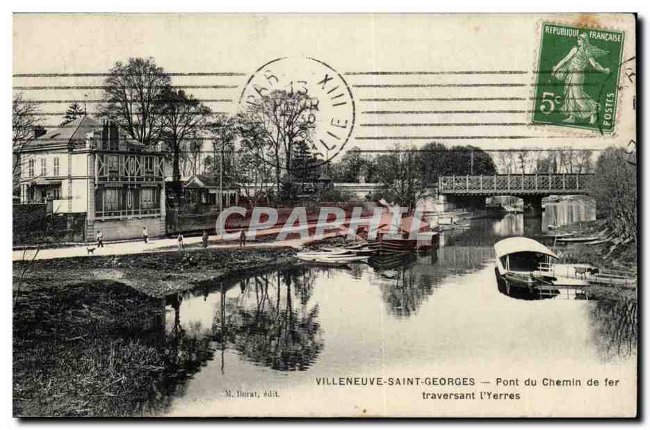 Villeneuve Saint Georges CPA ont du chemin de fer traversant l'Yerres