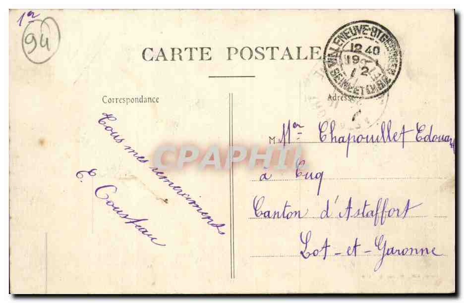 Villeneuve Saint Georges CPA Crue de la Seine fin janvier 1910 Les habitants sur les passerelles improvisees — Back