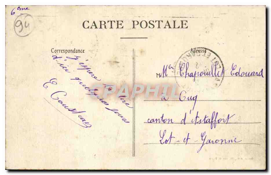 Villeneuve Saint Georges CPA Crue de la Seine Janvier 1910 Panorama du port Vue des magasins Paul Convers — Back