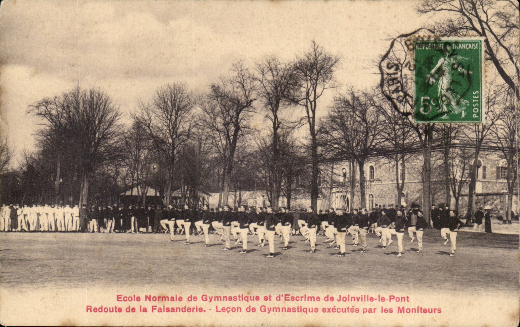 Ecole normale de gymnastique et d'escrime de Joinville le pont CPA Redoute de la Faisanderie Lecon de gymnastique (fenci