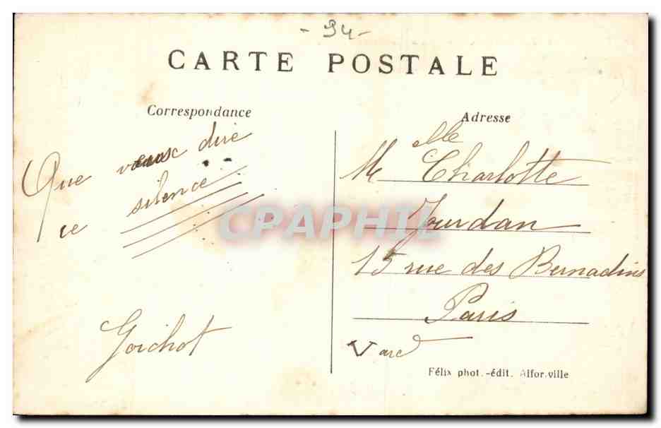 Alfortville CPA La mairie et l'eglise — Rückseite